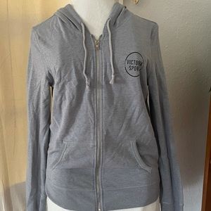 Victoria secret sport grey zip up hoodie medium